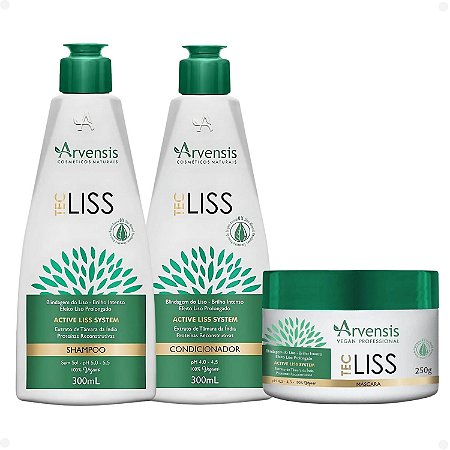 Kit Arvensis Tec Liss: Shampoo 300ml, Condicionador 300ml e Máscara 250g