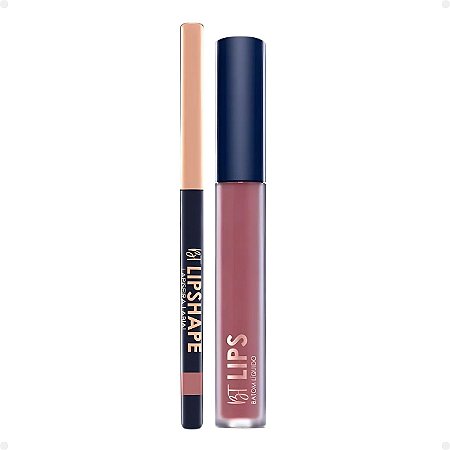 Kit Bruna Tavares Bt: Batom Líquido Flavia e Lapiseira Labial Beige Rose