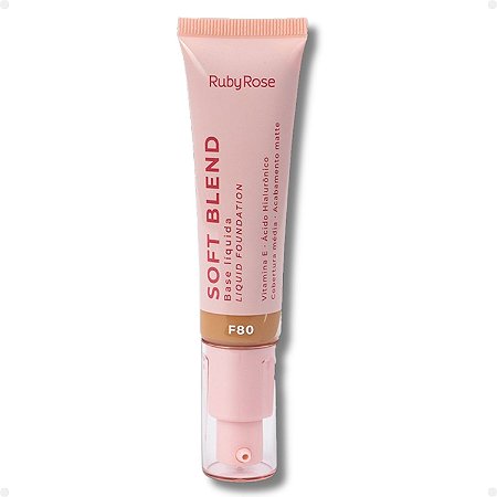 Base Líquida Ruby Rose Rosa Soft Blend F80 Média Cobertura 30g Hb-M301-8