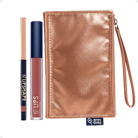 Kit Bruna Tavares Bt: Batom Líquido Gabriela e Lapiseira Labial Marsala + Mimo Necessaire