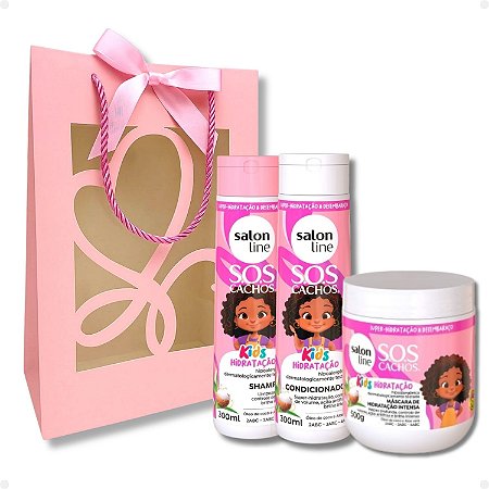 Kit Presente Salon Line S.O.S Kids Hidratação: Shampoo 300ml, Condicionador 300ml E Máscara 500g