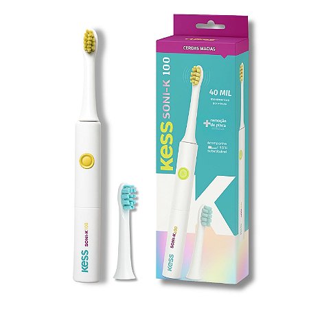 Kess Belliz Soni-K100: Escova Dental Elétrica Sônica com 30.000 Vibrações e Refil Extra para Limpeza Superior