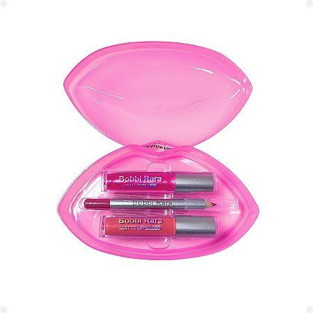 Kit Bobbi Rara: 1 Gloss, 1 Lápis Labial e 1 Batom Matte BRB048-3