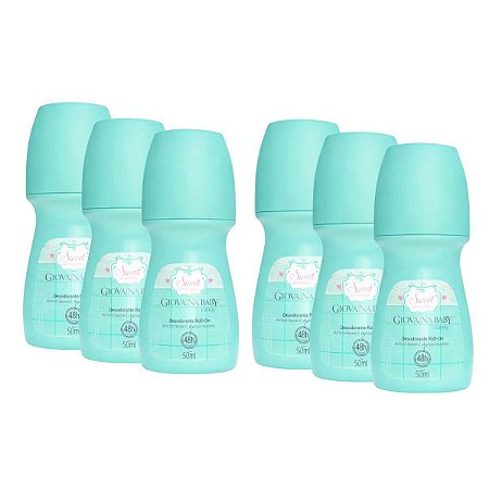 Kit Giovanna Baby: 6 Desodorante Roll-On Candy
