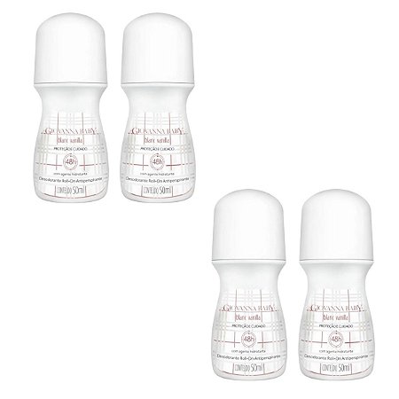 Kit Giovanna Baby: 4 Desodorante Roll-On Blanc Vanilla