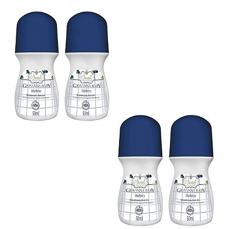 Kit Giovanna Baby: 4 Desodorante Roll-On Blueberry