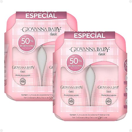Kit Giovanna Baby: 4 Desodorante Roll-On Classic