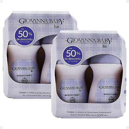 Kit Giovanna Baby: 4 Desodorante Roll-On Lilac