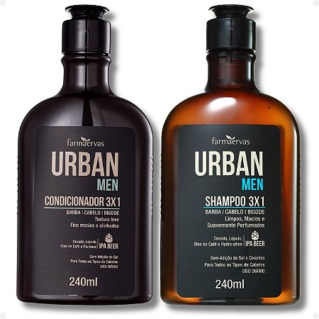Kit Farmaervas Urban Men: Shampoo e Condicionador 3 em 1 240ml