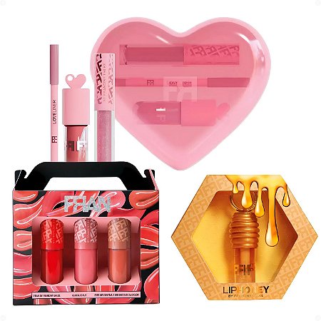Kit Franciny Ehlke: 1 Kit Love, 1 Lip Honey e 1 Kit Glosslicious com 3