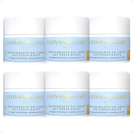 Kit Giovanna Baby Blue: 6 Desodorantes em Creme Antiperspirante 55g