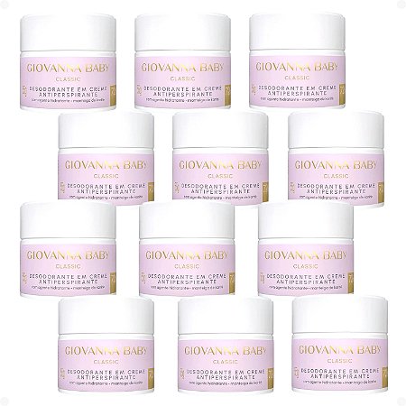 Kit Giovanna Baby Classic: 12 Desodorantes em Creme Antiperspirante 55g