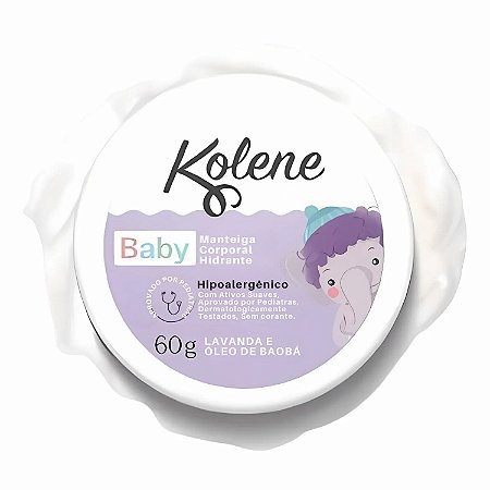 Manteiga Corporal Hidratante Kolene Baby Lavanda E Óleo De Baobá
