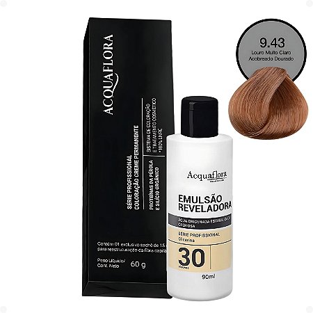Kit Acquaflora: Coloração 9.43 e Emulsão 30 Volumes 90ml