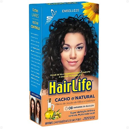 Kit Embelleze HairLife Cacho e Natural: 1 Creme de Relaxamento e 1 Sachê Neutralizante