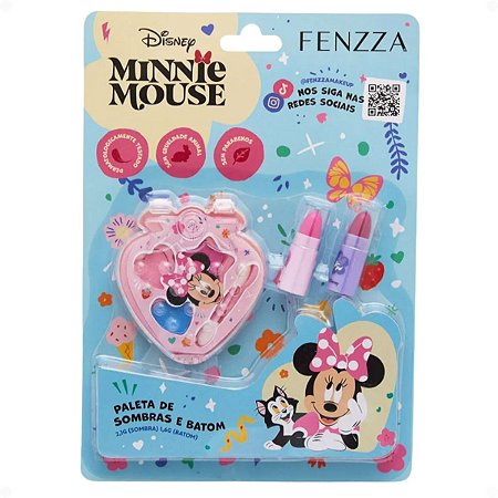 Kit Maquiagem Infantil Fenzza Disney Minnie Mouse: Paleta De Sombras e Batom DIS023