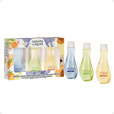 Kit Jequiti Colônia Caminho das Àguas:Lavanda,Flor de Laranjeira e Madeiras