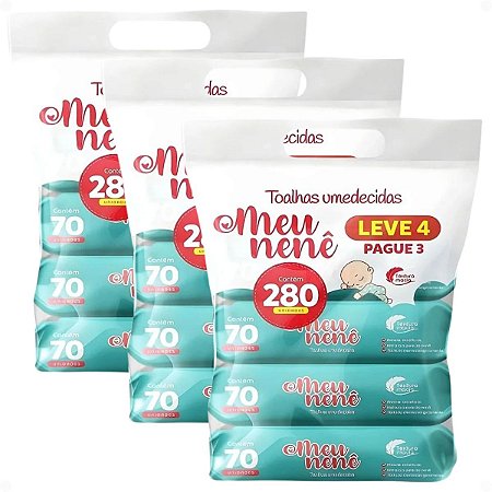 Kit Meu Nenê Toalhas Umedecidas Com 70un Leve 12 Pague 9