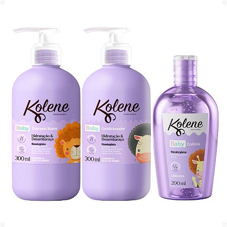 Kit Kolene Baby: Shampoo e Condicionador 300ml e 1 Àgua De Colônia 200ml