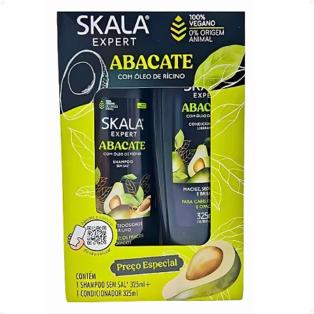 Kit Skala Expert Abacate Com Òleo De Rícino: Shampoo e Condicionador 325ML