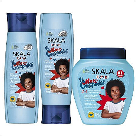 Kit Skala Expert Mais Crespinhos: Shampoo e Condicionador 325ml + Creme de Tratamento 1000g
