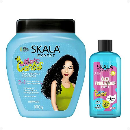 Kit Skala Expert Mais Cachos: Creme  De Tratamento 1000g e Óleo Finalizador 5 Em 1 90ml
