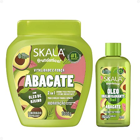 Kit Skala Frutastica Abacate: Creme de tratamento 1000g e Óleo Capilar 90ml