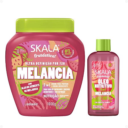Kit Skala Frutastica Melancia: Creme de tratamento 1000g e Óleo Capilar 90ml