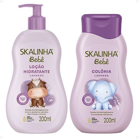 Kit Skalinha Bebê Lavanda: Loção Hidratante e Colônia 200ml