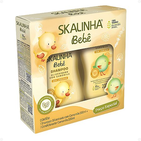 Kit Skalinha Bebê Glicerinado Com Camomila: Shampoo e Condicionador 200ml