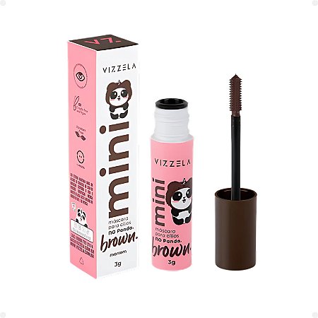 Mini Máscara de Cílios Vizzela No Panda Marrom 3g