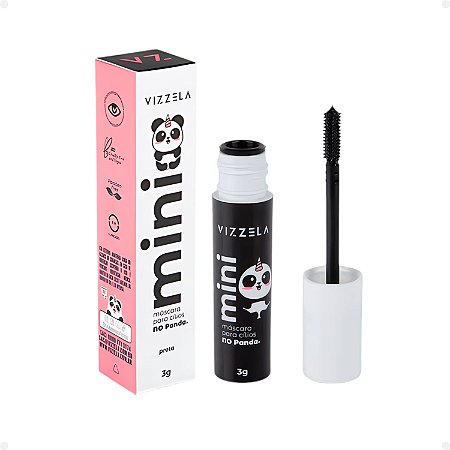 Mini Máscara de Cílios Vizzela No Panda Preta 3g