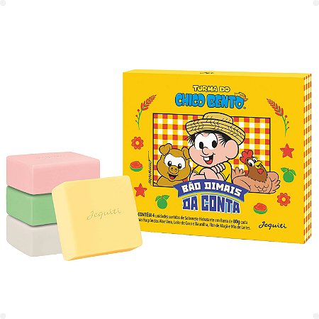 Kit Jequiti Turma do Chico Bento: Estojo com 4 Sabonetes