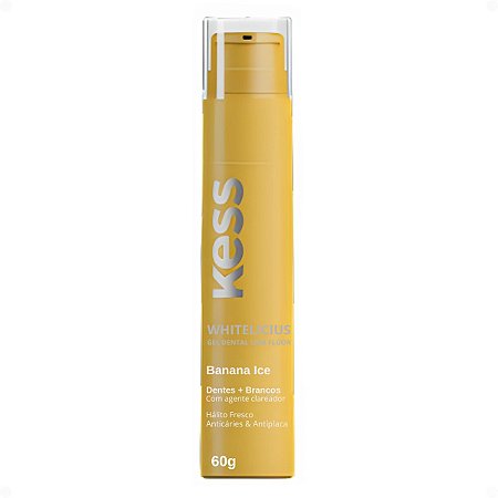 Gel Dental Kess Whitelicious Dentes Mais Brancos Banana Ice 60g