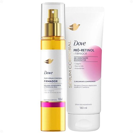 Kit Dove Firmador Pró-Retinol: Óleo Sérum Deo Corporal 150ml e Sérum Deo Hidratante 180ml
