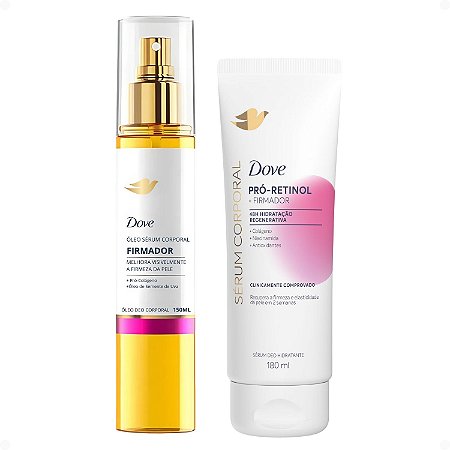 Kit Dove Firmador Colágeno: Óleo Sérum Deo Corporal 150ml e Sérum Deo Hidratante 180ml