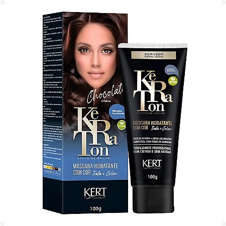 Tonalizante Kert Keraton Banho de Brilho Vegan Chocolate Marrom 100g
