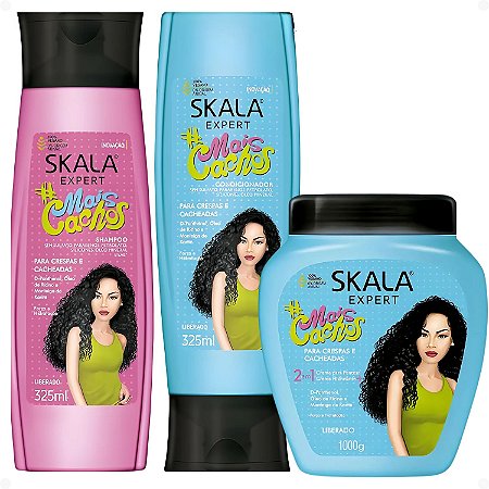 Kit Skala Expert Mais Cachos: Shampoo e Condicionador 325ml + Creme de Tratamento 1000g