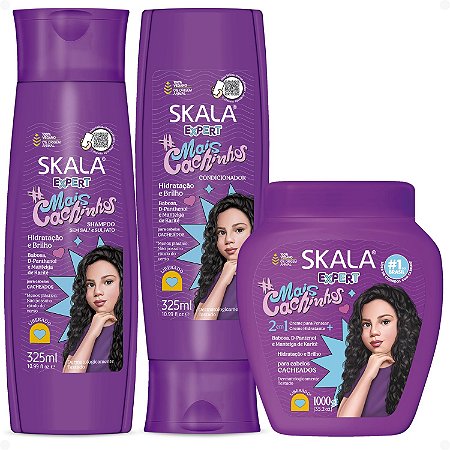 Kit Skala Expert Mais Cachinhos: Shampoo e Condicionador 325ml + Creme de Tratamento 1000g