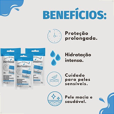Kit Herbíssimo Refil Sensitive: 3 Desodorantes Cremes Antiperspirantes 45g