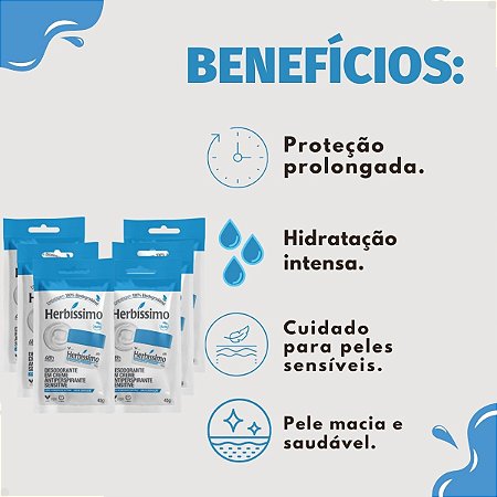 Kit Herbíssimo Refil Sensitive: 6 Desodorantes Cremes Antiperspirantes 45g