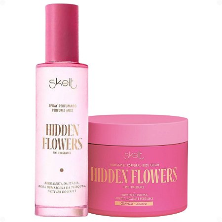 Kit Skelt Hidden Flowers: Colônia 100ml e Hidratante Corporal 200g