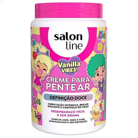 Creme Para Pentear Salon Line Kids Vanilla Vibes! Definição Doce 1kg
