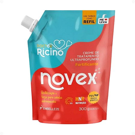 Refil Creme de Tratamento Novex Doctor Rícino Fortificante 300g