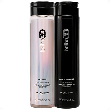 Kit Acquaflora Brilho 3D: Shampoo e Condicionador 250ml