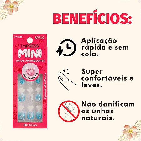 Mini Unhas Autocolantes Infantil Kiss New York Impress Nighttime Imm301b