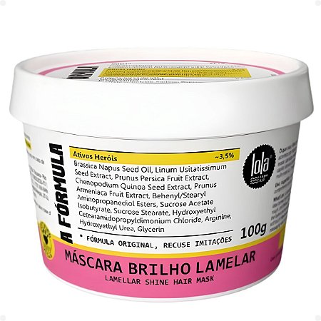 Máscara Capilar Lola Brilho Lamenar A Fórmula 100g