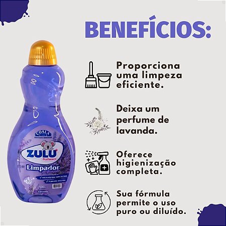 Limpador Perfumado Coala Zulu Perfumes Lavanda 500ml