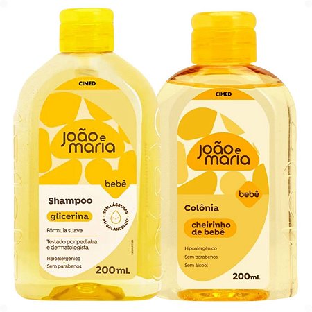 Kit Cimed Bebê João e Maria: Shampoo e Colônia 200ml