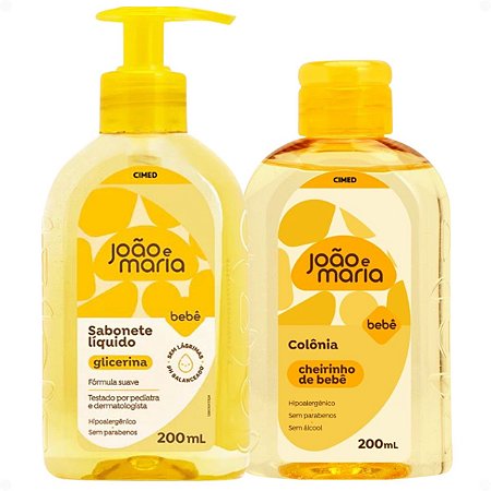 Kit Cimed Bebê João e Maria: Sabonete Líquido e Colônia 200ml